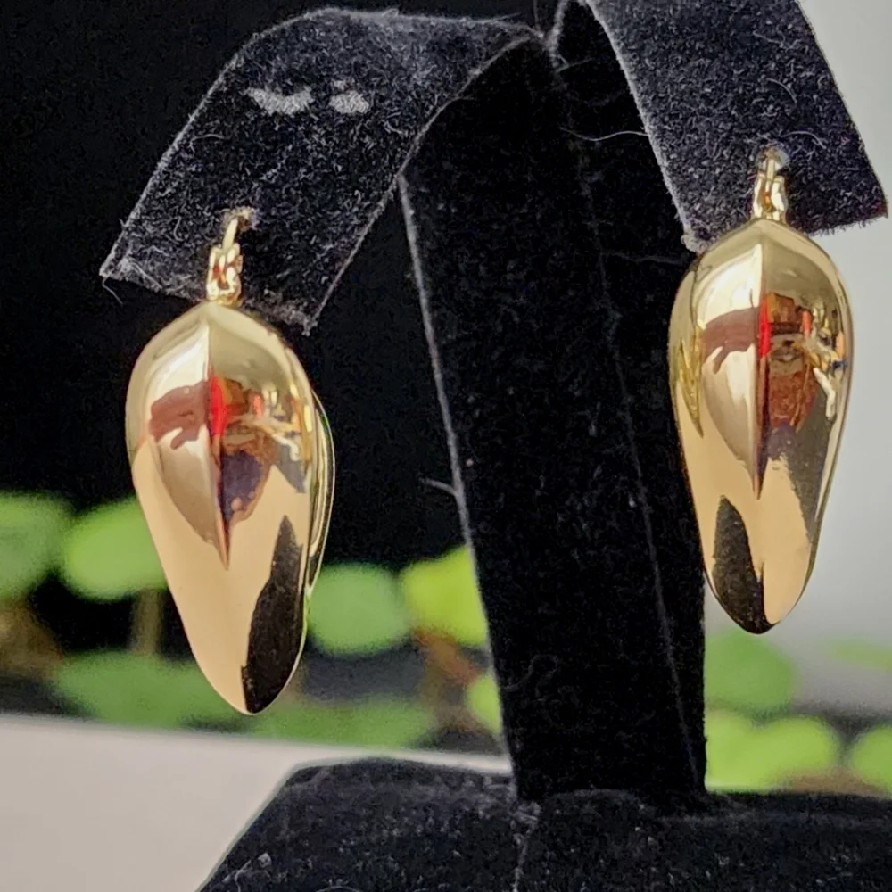 Gold Filled Puffy Heart Hoop Earrings